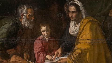 El óleo «La educación de la Virgen», supuestamente atribuido a Velázquez. ABC