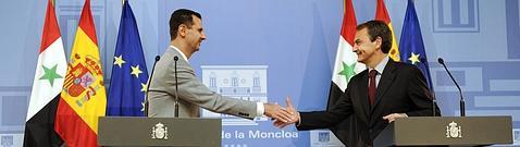 El presidente sirio Bashar al-Assad y Zapatero, en Moncloa