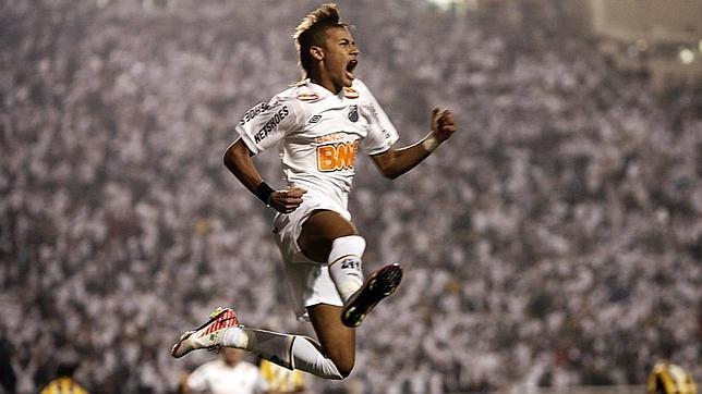 Neymar marc un gol en la Copa Libertadores