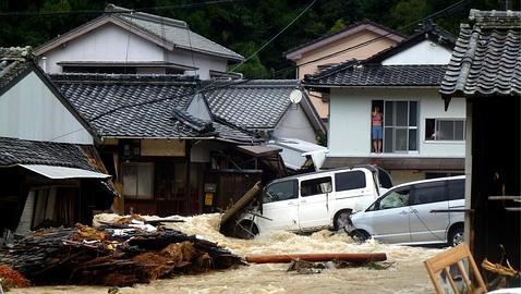 Inundaciones en la zona residencial de Nachikatsuura