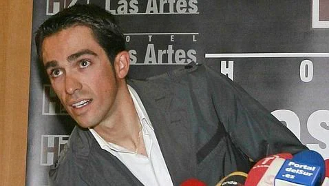 Alberto Contador, en la rueda de prensa