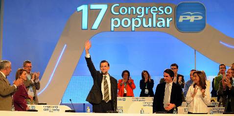 Rajoy saluda en el XVII Congreso Nacional del PP que se clausura hoy en Sevilla