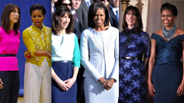 Michelle Obama y Samantha Cameron en un duelo de estilismos