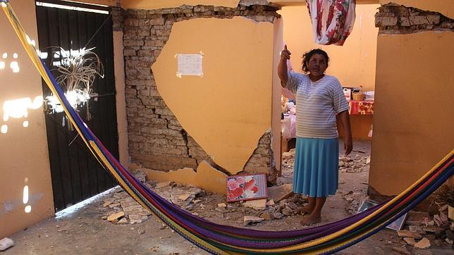 Daños en una vivienda de Ometepec, en el estado mexicano de Guerrero