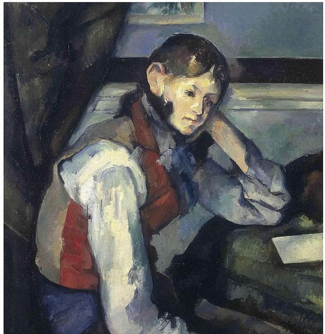 Imagen de archivo que muestra el cuadro «El niño del chaleco rojo», de Paul Cézanne. EFE