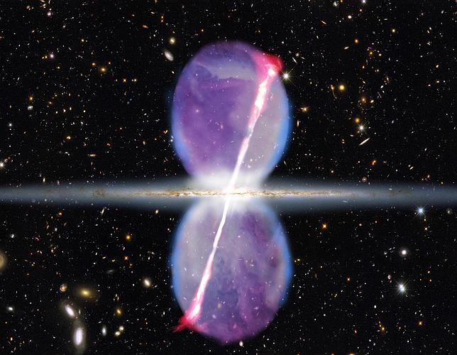 Fantasmales rayos gamma salen disparados del centro de la Vía Láctea