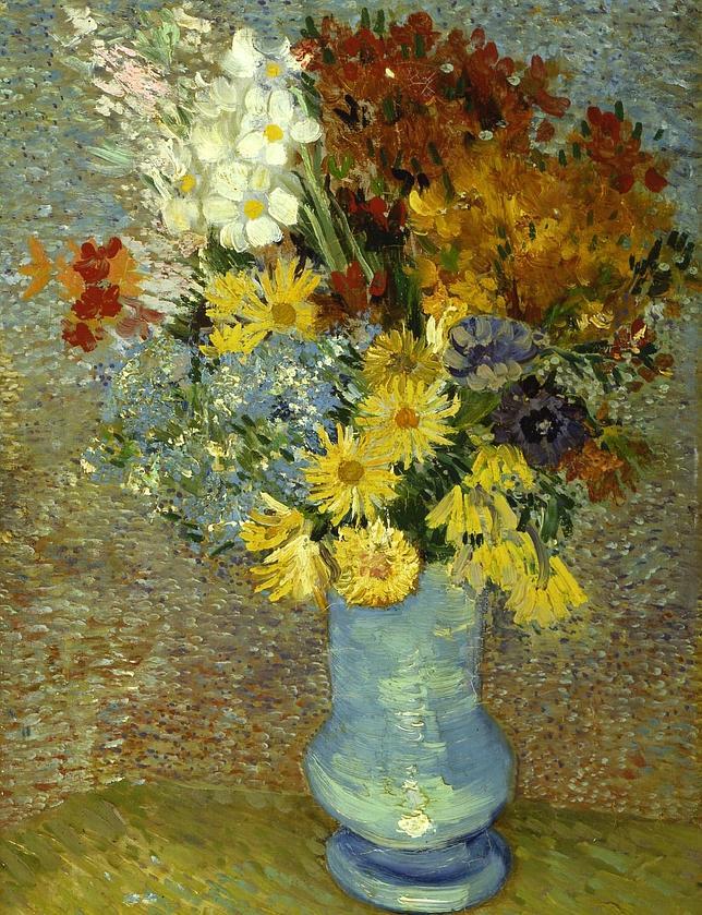 «Flores en un jarrón azul» (1887)