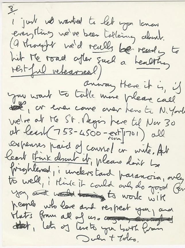 Sale a subasta una carta que John Lennon escribió a Eric Clapton
