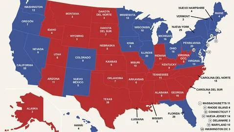 El mapa electoral: Los Estados clave que valen la reelección