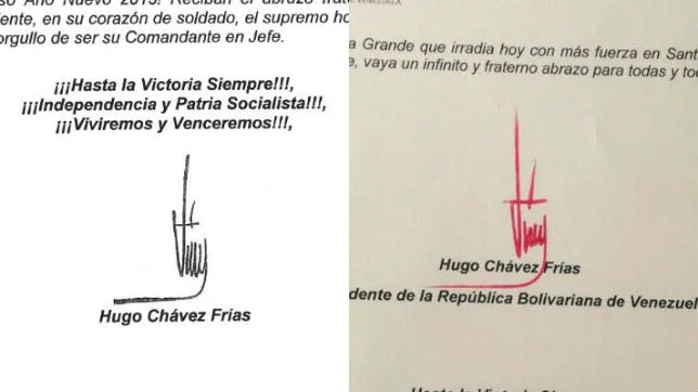 La firma de Chavez debería tener características de una persona enferma