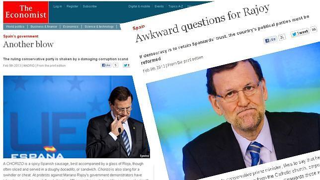 «Preguntas incómodas para Rajoy» en el editorial de «The Economist»