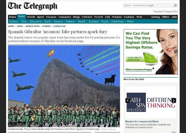 El «Telegraph» hace patria con la mofa de un alcalde español sobre la invasión de Gibraltar