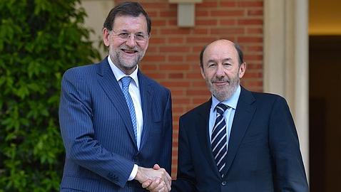 Rajoy y Rubalcaba en La Moncloa