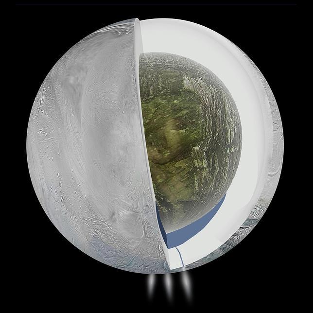 La luna Encelado tiene un océano subterráneo apto para la vida