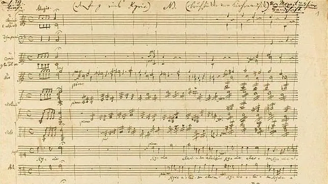 Sale a subasta un importante manuscrito de Mozart