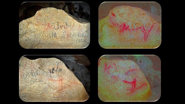 Hallan pinturas rupestres de gran tamaño en una cueva de Vizcaya