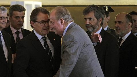 EL Rey, con Artur Mas hoy en Barcelona