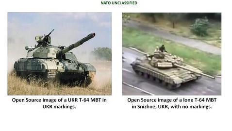 La OTAN publica las fotos de carros de combate rusos dentro de Ucrania