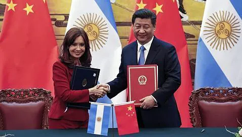 Cristina Fernández y el presidente chino, Xi Jinping