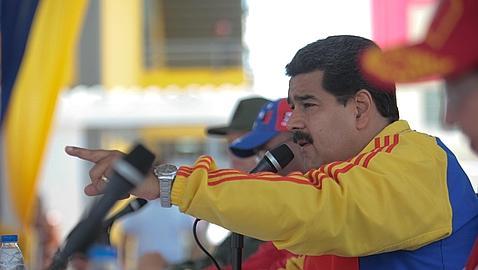 Nicolás Maduro durante un discurso el jueves