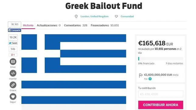 Campaña de crowdfunding para salvar a Grecia 
