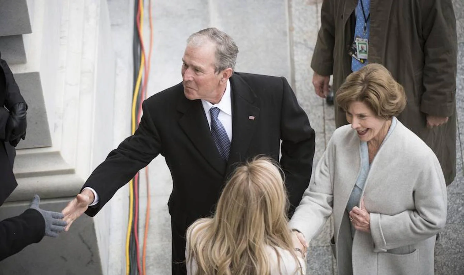 El expresidente George W. Bush y su mujer