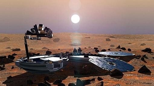 Dibudo de la Agencia Espacial Europea del Beagle 2 en Marte