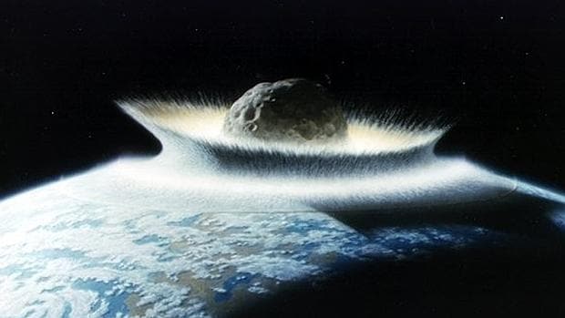 Recreación del impacto de un asteroide en la Tierra