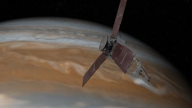 Ilustración de la misión Juno de la NASA