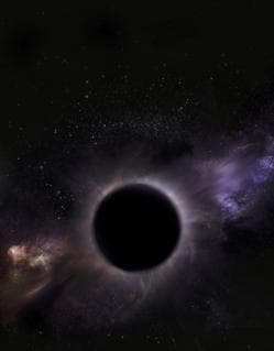 Recreación artística del agujero negro de masa intermedia que puede existir en 47 Tucanae
