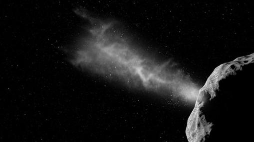Representación del impacto provocado por una nave sobre la superficie de la «luna» del asteroide Didymos