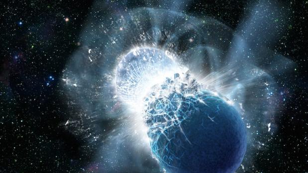 Una posibilidad es que se haya detectado la fusión de estrellas de neutrones (en la imagen)