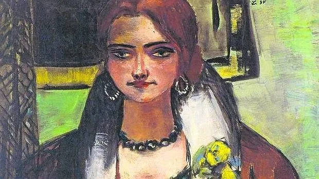 Detalle de «Retrato de Naila» (1934), de Max Beckmann (1884-1950)