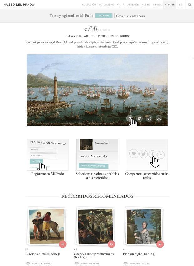 Captura de la nueva web del Prado