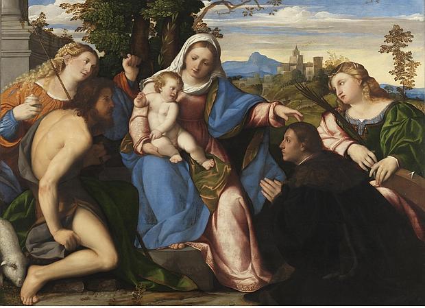 «La Virgen y el Niño con santos y un donante», de Palma el Viejo