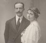 Luis Ybarra y Céspedes y Ana María Jiménez de la Serna y Méndez, el día de su boda