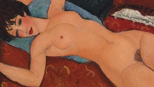 Detalle de «Desnudo acostado», de Amedeo Modigliani