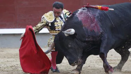 Enrique Ponce se dobla con el toro