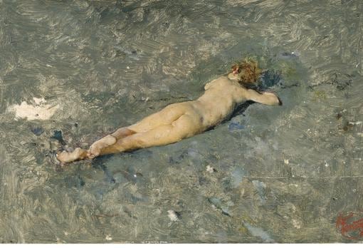 «Desnudo en la playa de Portici», de Mariano Fortuny