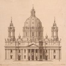Proyecto para una catedral en Roma (1748), de Ventura Rodríguez. Nunca se realizó - ACADEMIA DE SAN LUCA, ROMA