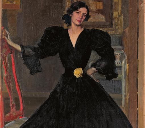 «Clotilde con traje negro» (1906), de Joaquín Sorolla. Detalle