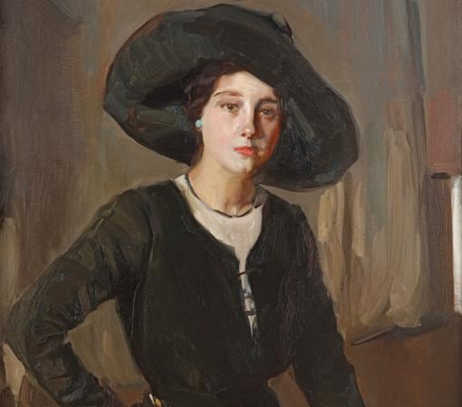 «Retrato de Elena con sombrero negro» (1910), de Joaquín Sorolla. Detalle