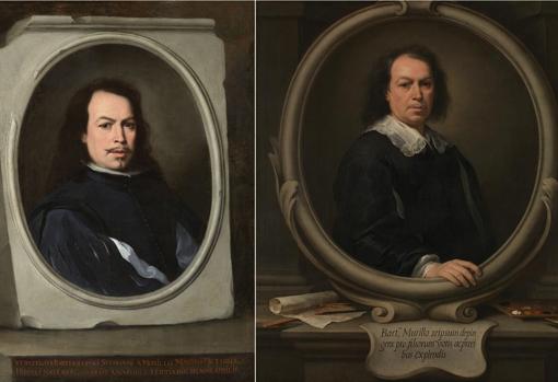 Los dos únicos autorretratos conocidos de Murillo. A la izquierda, de la Frick Collection de Nueva York. A la derecha, de la National Gallery de Londres