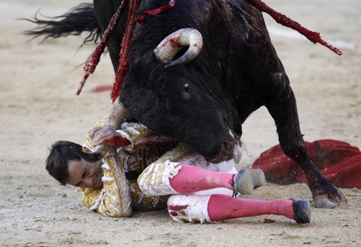 Paco Ureña intenta zafarse del toro