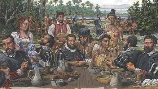 Primera comida de Acción de Gracias, San Agustín septiembre de 1565