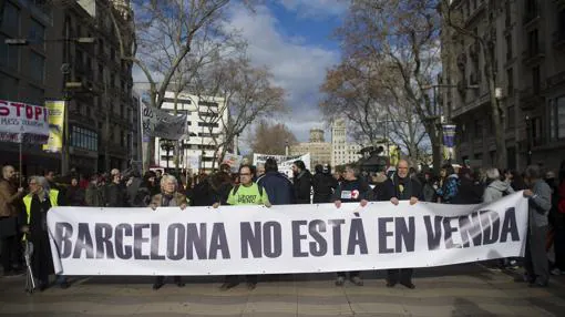 «Barcelona no está en venta», uno de los lemas de la marcha