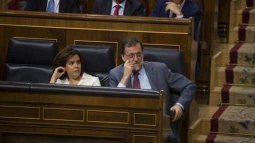 Rajoy durante el debate en el Congreso sobre el techo de gasto