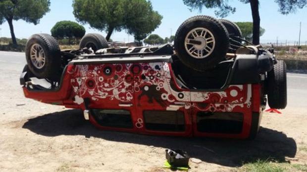 El coche de Jesús Quintero después del accidente