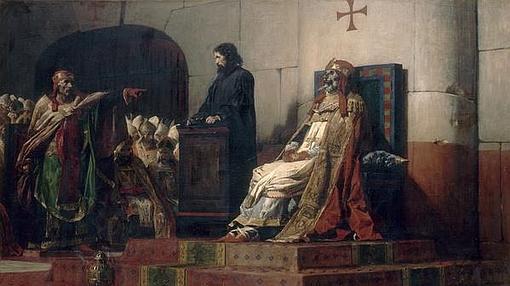 «El Papa Formoso y Esteban VI», por Jean-Paul Laurens