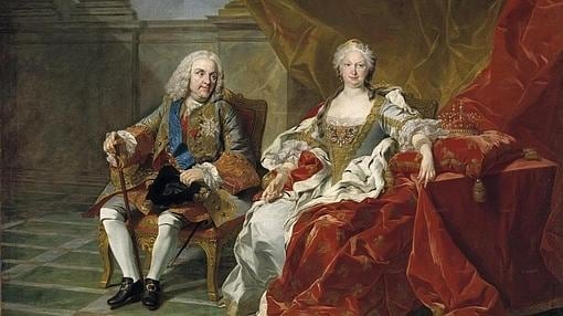 Detalle del cuadro la familia de Felipe V, de Louis Michel van Loo